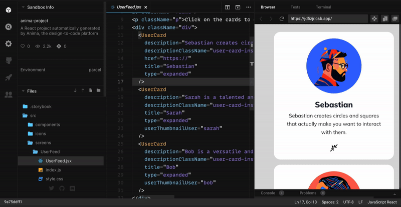 Convert Figma variants into interactive React components in one click