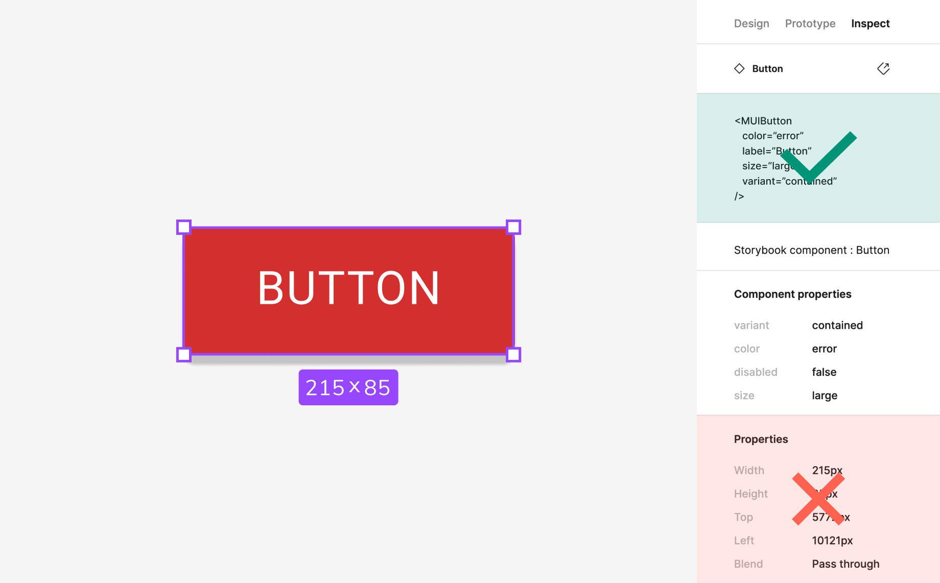 Design with production components in Figma, then give developers a link to the component in Storybook.