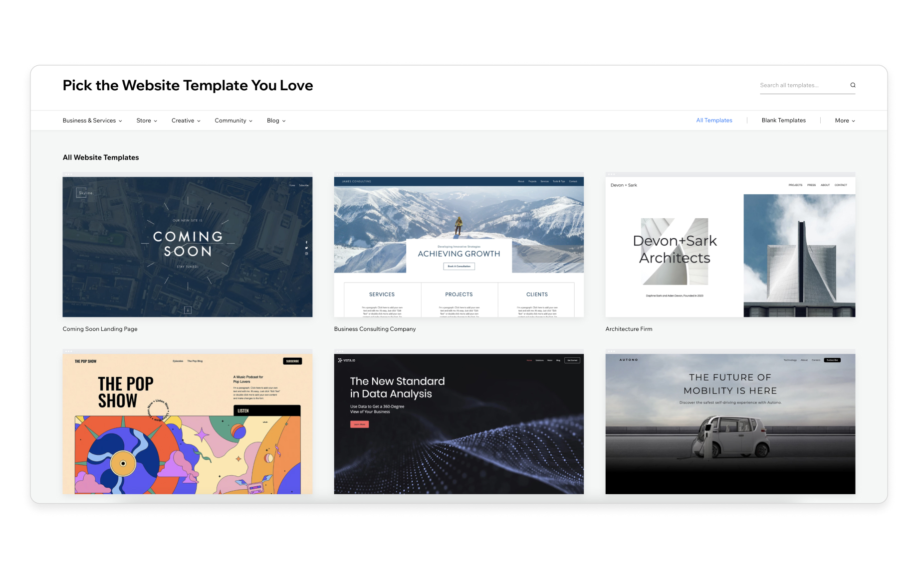 wix templates